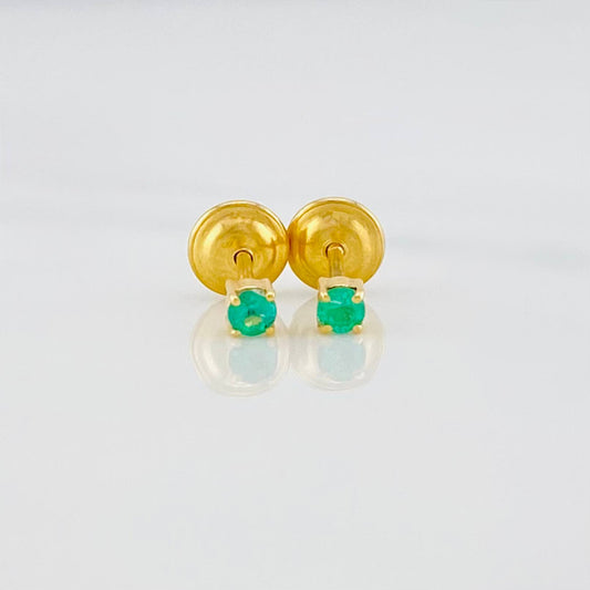 Topos Cuatro Garras Esmeraldas 08 pts 0.6 g / 2.1 mm Oro Amarillo 18K
