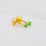 Topos Cuatro Garras Esmeraldas 10 Pts 0.6 g / 2.4 mm Oro Amarillo 18K