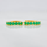 Candongas Carril Intercepto Esmeraldas 29pts 1.6 g / 1.1 cm Oro Amarillo 18K