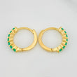 Candongas Carril Intercepto Esmeraldas 28 pts 1.7 g / 1.1 cm Oro Amarillo 18K