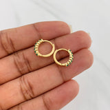 Candongas Carril Intercepto Esmeraldas 29pts 1.6 g / 1.1 cm Oro Amarillo 18K