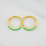 Candongas Aro Esmeraldas 1.25 g / 1.1 cm Oro Amarillo 18K