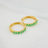 Candongas Aro Esmeraldas 1.25 g / 1.1 cm Oro Amarillo 18K