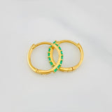 Candongas Aro Esmeraldas 1.25 g / 1.1 cm Oro Amarillo 18K