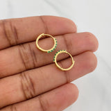 Candongas Aro Esmeraldas 1.25 g / 1.1 cm Oro Amarillo 18K