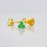 Topos Trio Esmeraldas 15 Pts 0.85 g / 4.4 mm Oro Amarillo 18K
