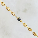 Cadena Gc Barril Cauchos Negros 8.9gr / 55cm / 4.5mm Oro Amarillo 18K
