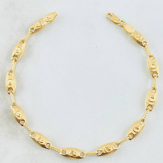 Pulso Rustico Corona Rx 3.75gr / 18.5cm / 4.8mm Oro Amarillo 18K ©