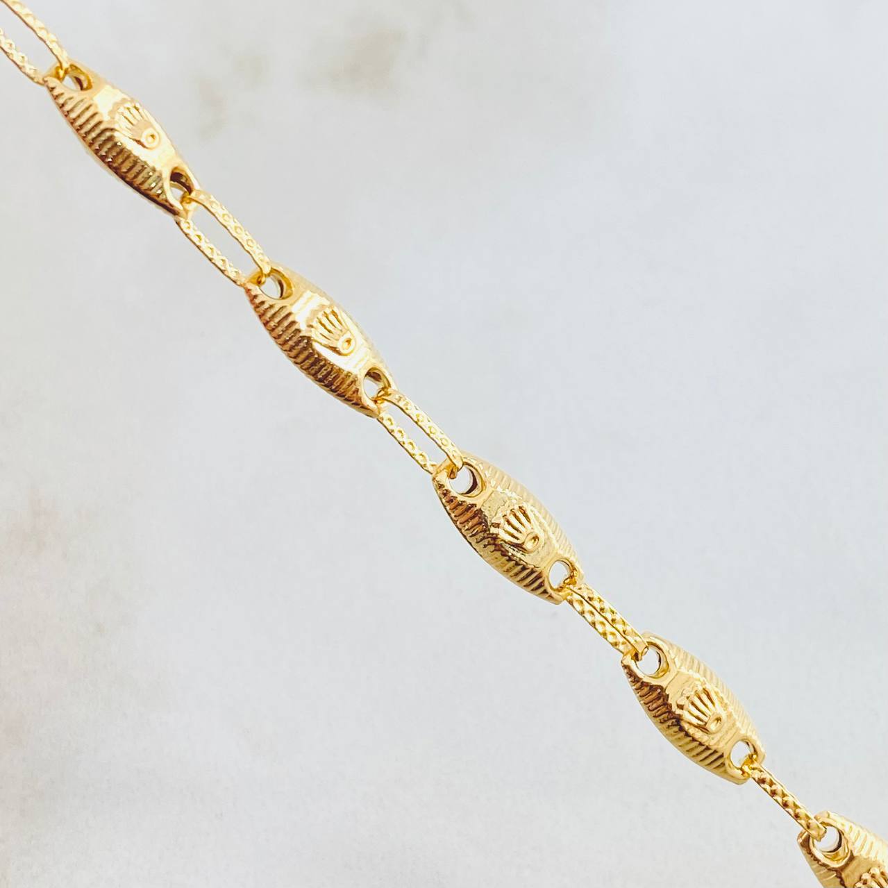 Pulso Rustico Corona Rx 4.25gr / 21.5cm / 4.8mm Oro Amarillo 18K ©