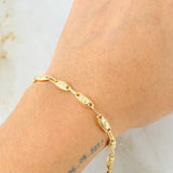 Pulso Rustico Corona Rx  4.2gr / 21.5cm / 4.8mm Oro Amarillo 18K