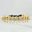 Pulsera Negras Bolas 6mm Diamantadas 20und Oro Amarillo 18K (A.C)