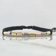 Pulsera Negra Cilindro 1gr / 3mm Diamantados 9und Tres Oros 18K ©