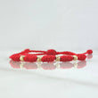 Pulsera Roja Bolas 0.45gr / 3mm Diamantadas 4und Oro Amarillo 18K ©