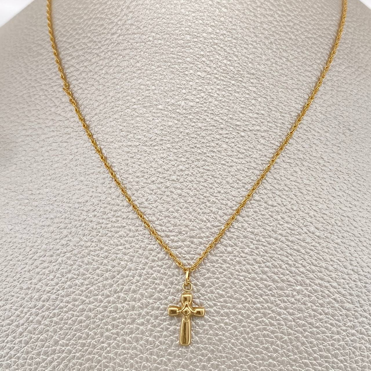 Set Cadena y Dije Lazo + Cruz 1.25gr / 45cm / Oro Amarillo 18K (Oferta) $