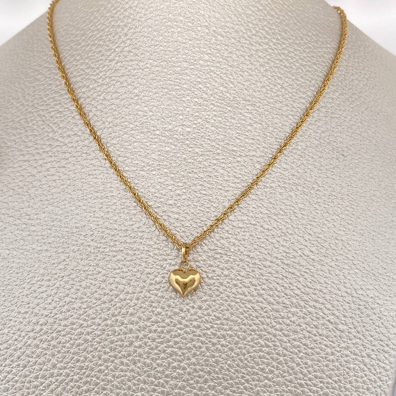 Set Cadena y Dije Lazo + Corazon 1.35gr / 40cm / Oro Amarillo 18K (Oferta) $