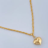 Set Cadena y Dije Lazo + Corazon 1.35gr / 40cm / Oro Amarillo 18K (Oferta) $