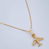 Set Cadena y Dije Veneciana + Avion 1.8gr / 40cm / Oro Amarillo 18K (Oferta) $
