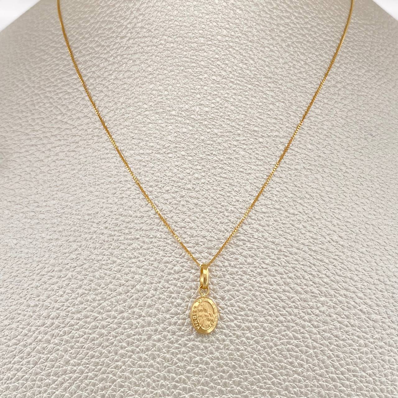 Set Cadena y Dije Veneciana + Virgen Del Carmen 1.2gr / 40cm / Oro Amarillo 18K (Oferta) $
