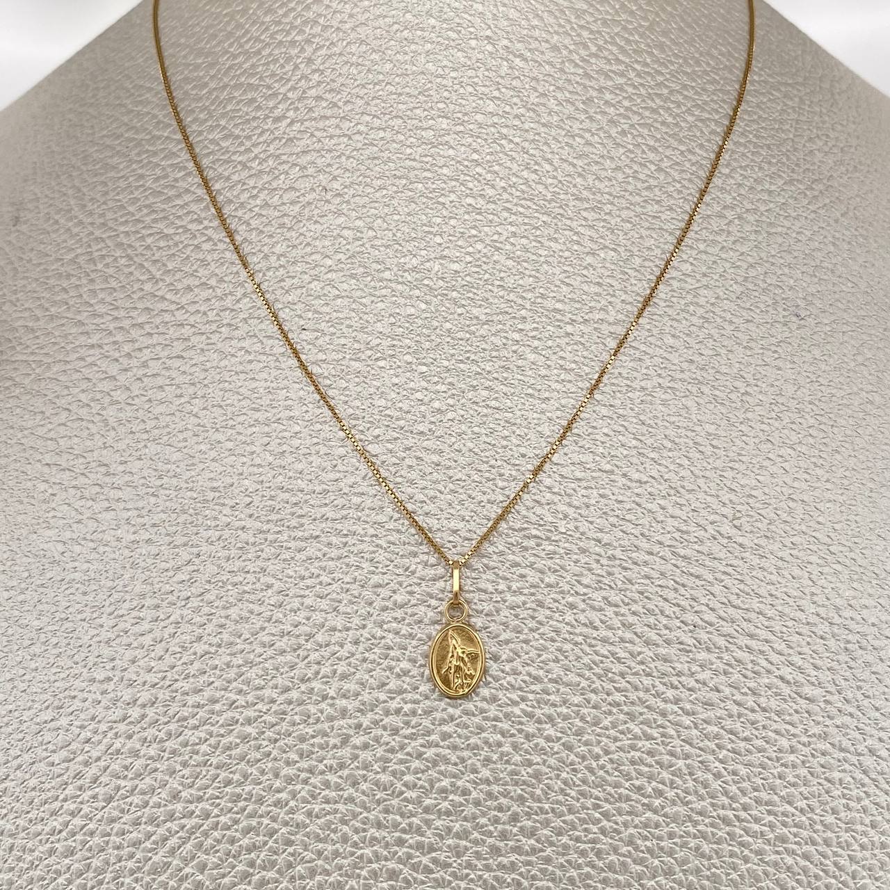 Set Cadena y Dije Veneciana + San Miguel 1.1gr / 40cm / Oro Amarillo 18K (Oferta) $