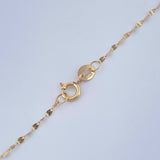 Set Cadena y Dije Flor Espejo + Cruz 0.6gr / 44.6cm / Oro Amarillo 18K $