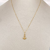 Set Cadena y Dije Flor Espejo + Ancla 0.6gr / 45cm / Oro Amarillo 18K $
