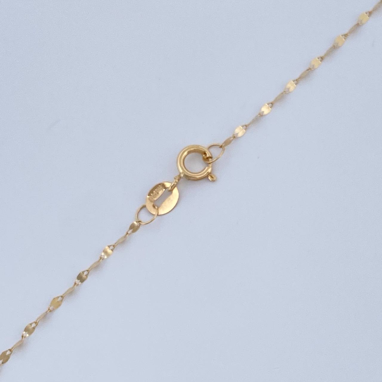Set Cadena y Dije Flor Espejo + San Miguel 0.65gr / 44.5cm / Oro Amarillo 18K $