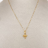 Set Cadena y Dije Flor Espejo + Libelula 0.7gr / 44.5cm / Oro Amarillo 18K $
