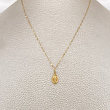 Set Cadena y Dije Flor Espejo + Divino Niño 0.65gr / 45cm / Oro Amarillo 18K $