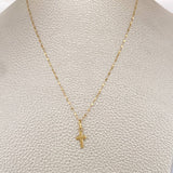 Set Cadena y Dije Flor Espejo + Cruz 0.65gr / 45cm / Oro Amarillo 18K $