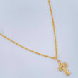 Set Cadena y Dije Lazo + Cruz 1.3gr / 45cm / Oro Amarillo 18K (Oferta) $