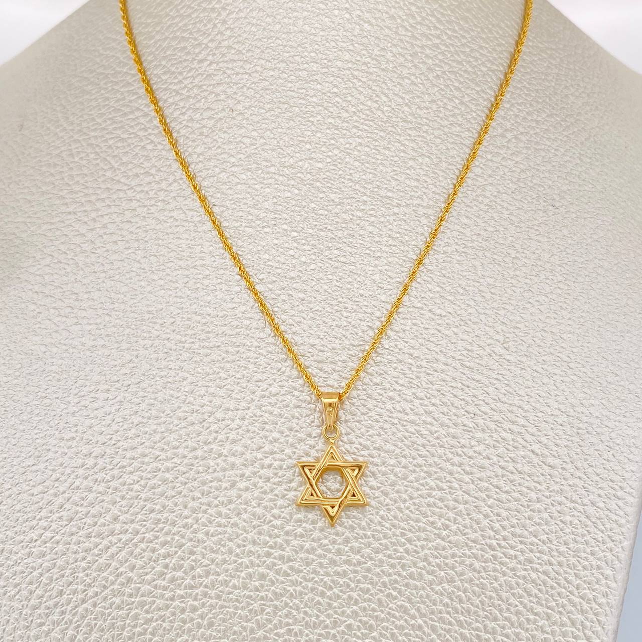 Set Cadena y Dije Lazo + Estrella De David 1.45gr / 45cm / Oro Amarillo 18K (Oferta) $
