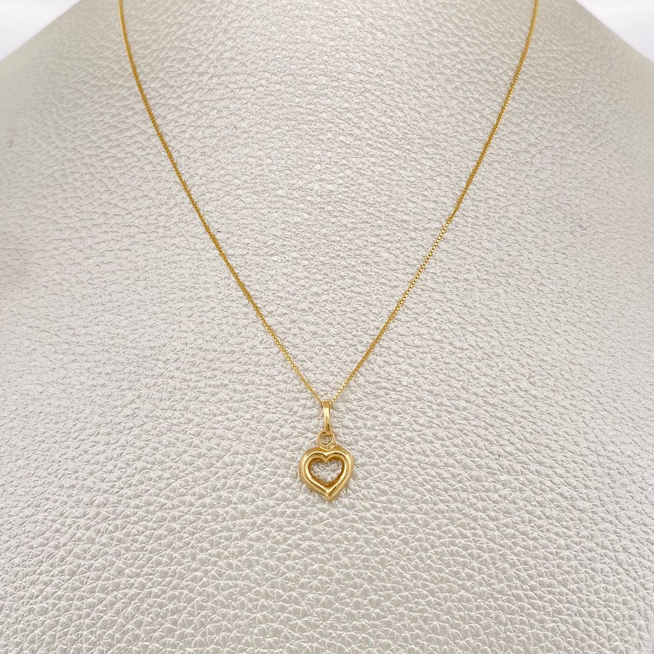Set Cadena y Dije Veneciana + Silueta Corazon 1.4gr / 45.5cm / Oro Amarillo 18K (Oferta) $