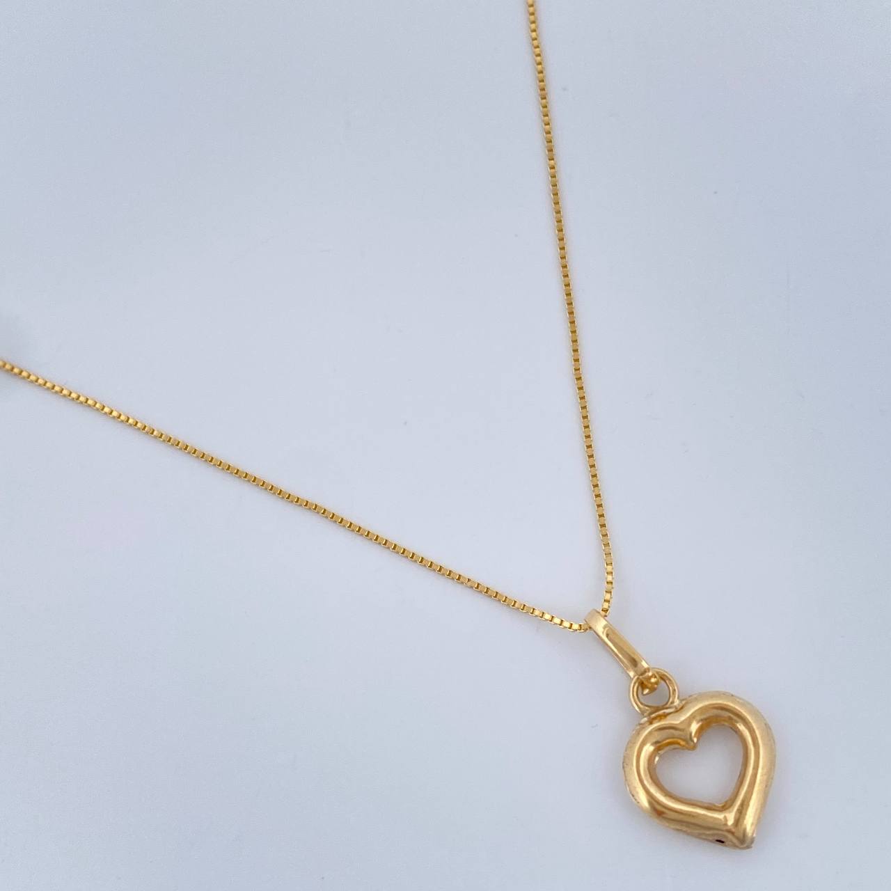 Set Cadena y Dije Veneciana + Silueta Corazon 1.4gr / 45.5cm / Oro Amarillo 18K (Oferta) $