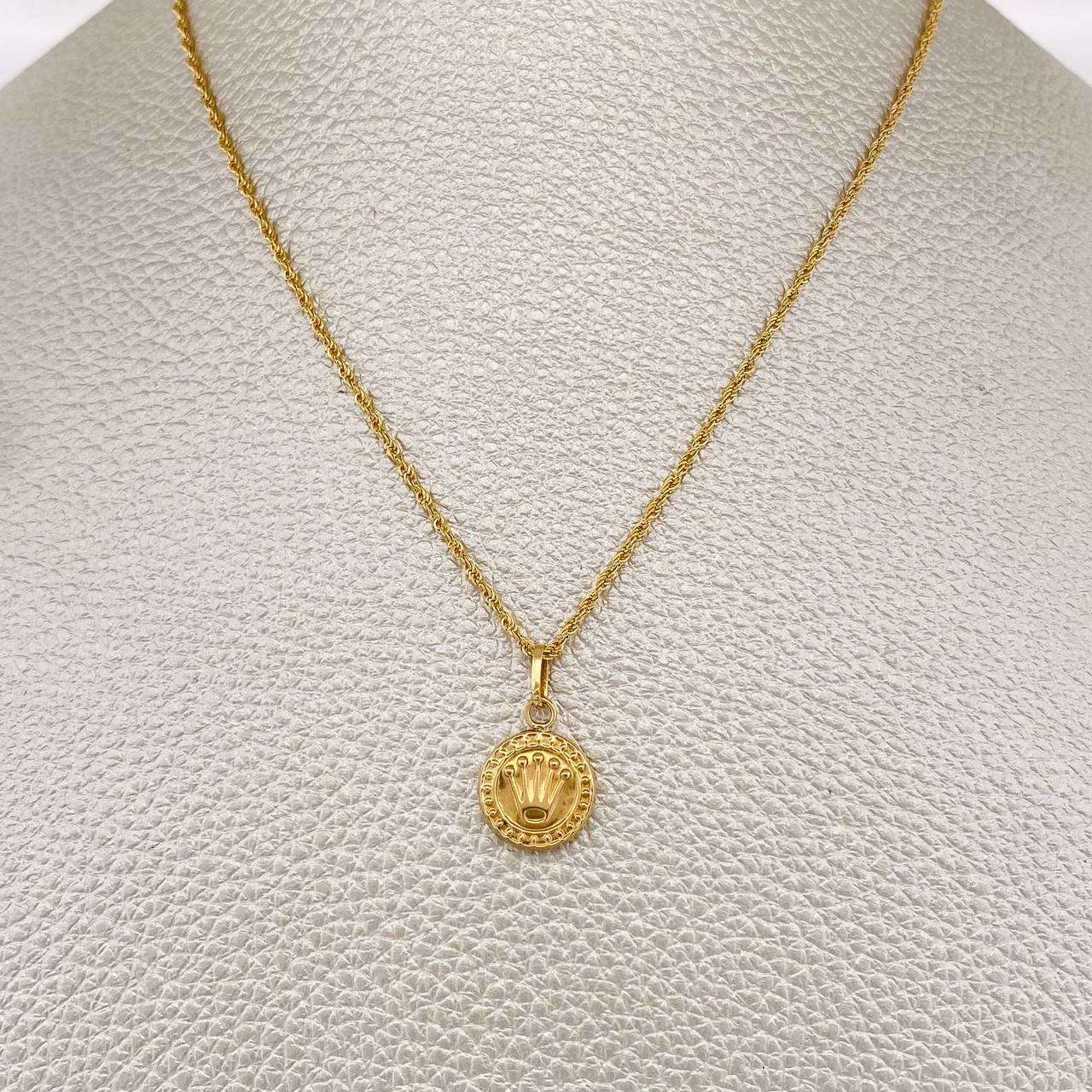 Set Cadena y Dije Lazo + Corona Rx 1.45gr / 45cm / Oro Amarillo 18K (Oferta) $