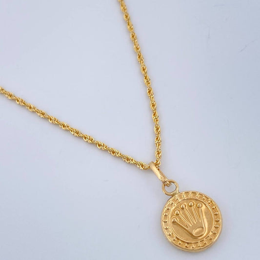 Set Cadena y Dije Lazo + Corona Rx 1.45gr / 45cm / Oro Amarillo 18K (Oferta) $