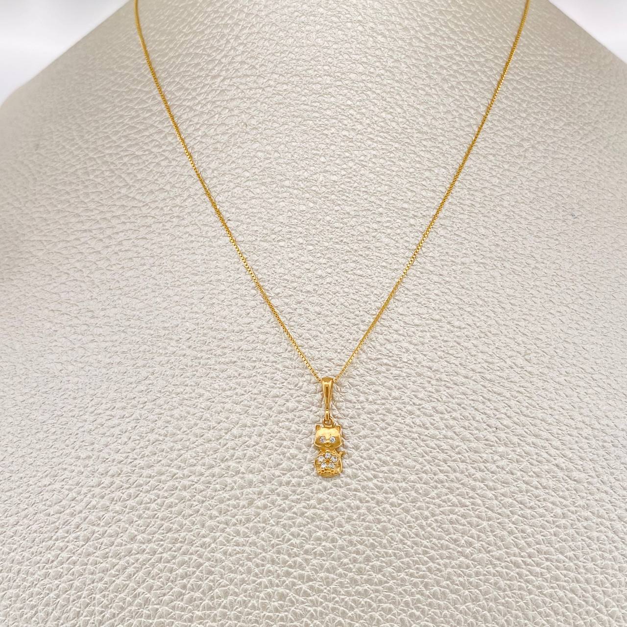 Set Cadena y Dije Veneciana + Gato 1.5gr / 45.7cm / Oro Amarillo 18K (Oferta) $