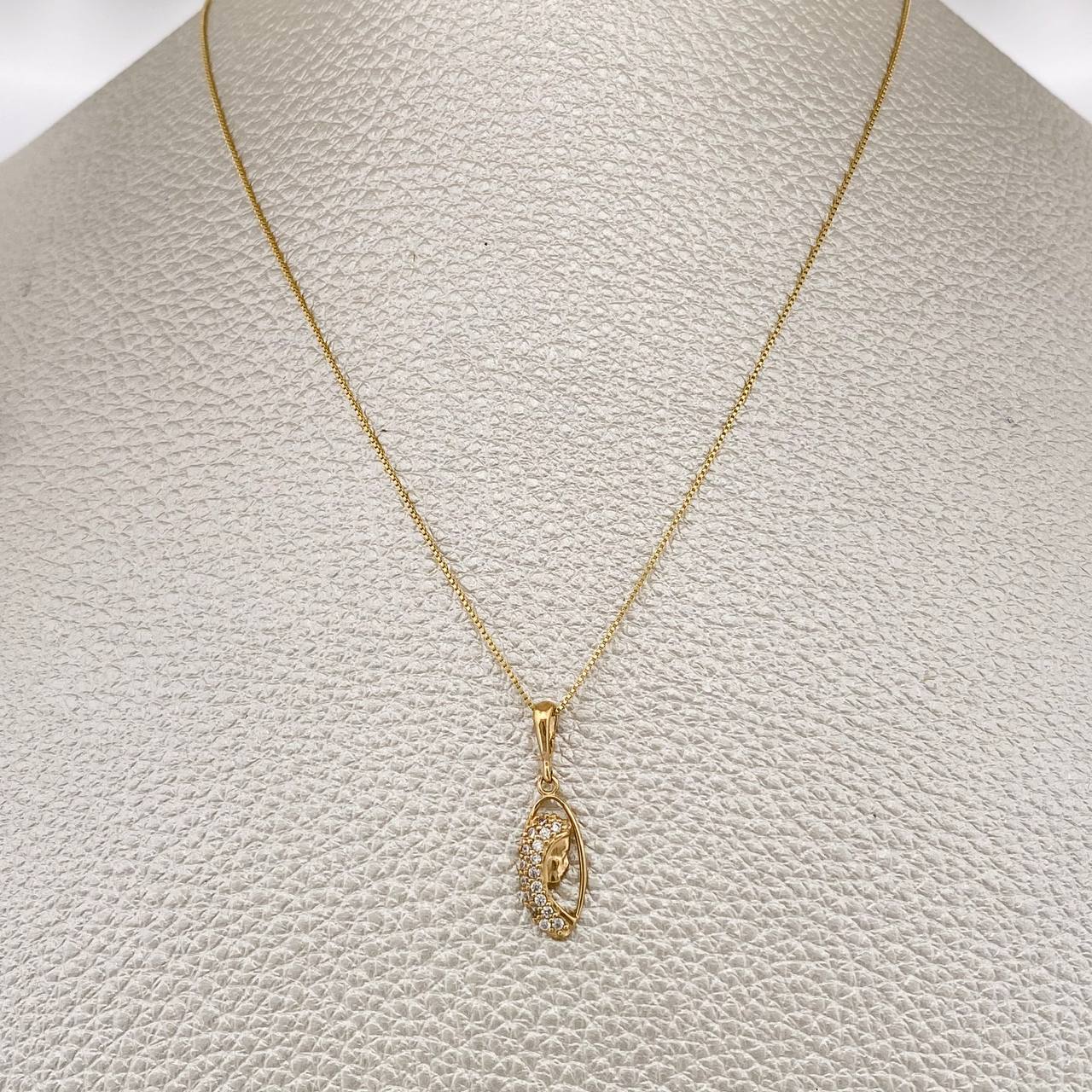 Set Cadena y Dije Veneciana + Virgen Maria 1.7gr / 44.5cm / Oro Amarillo 18K (Oferta) $