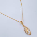 Set Cadena y Dije Veneciana + Virgen Maria 1.7gr / 44.5cm / Oro Amarillo 18K (Oferta) $