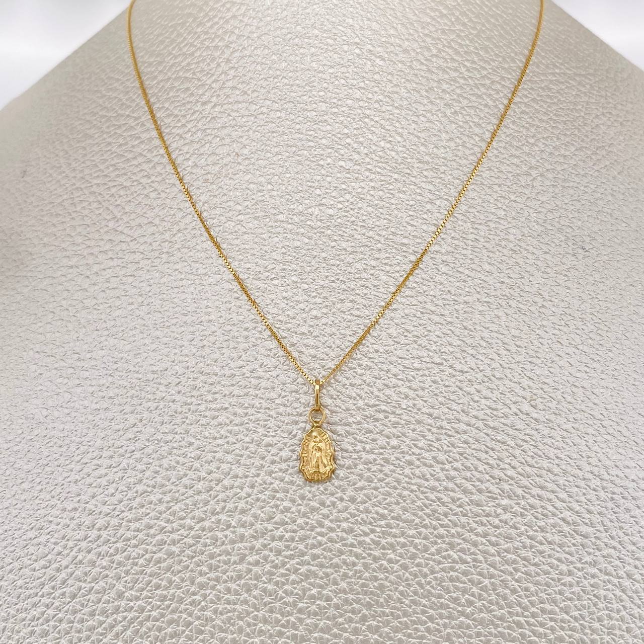 Set Cadena y Dije Veneciana + Virgen De Guadalupe 1.35gr / 45.3cm / Oro Amarillo 18K (Oferta) $
