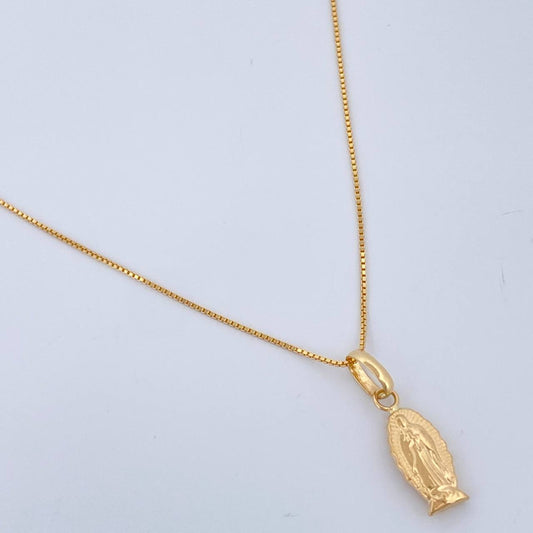 Set Cadena y Dije Veneciana + Virgen De Guadalupe 1.65gr / 45cm / Oro Amarillo 18K (Oferta) $