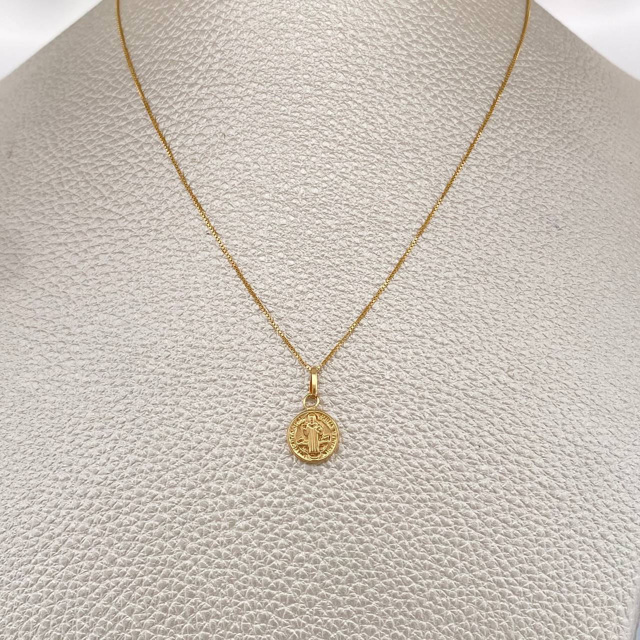 Set Cadena y Dije Veneciana + San Benito 1.4gr / 45.1cm / Oro Amarillo 18K (Oferta) $