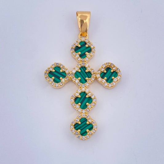 Dije Cruz Trebol 7.9gr / 4.5cm / Oro Amarillo Nac.Esp. 18K $