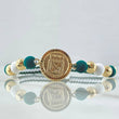 Pulsera Herraje Escudo Nacional 2.6gr / 6mm Bolas Diamantadas 6und Oro Amarillo 18K ©