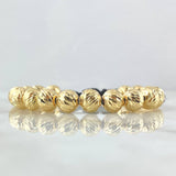 Pulsera Negra Bolas 6.5gr / 8mm Diamantadas 18und Oro Amarillo 18K (A.C)