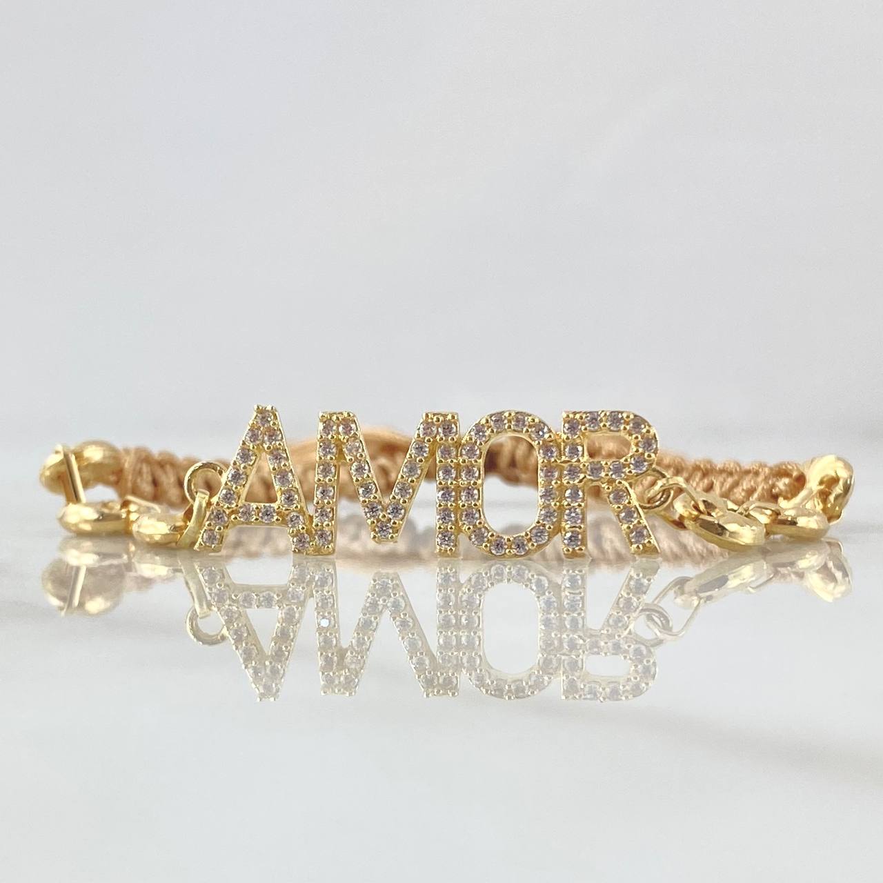 Pulsera Beige Herraje Amor 2.5gr / 6mm GC Diamantados - Circones Blancos Oro Amarillo 18K ©