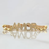 Pulsera Beige Herraje Amor 2.5gr / 6mm GC Diamantados - Circones Blancos Oro Amarillo 18K ©