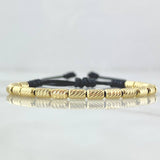 Pulsera Negra Cilindro 1.95gr / 3mm Diamantados 18und Oro Amarillo 18K ©