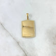 Dije Placa Rectangular 5.55gr / 3.8cm-3cm / Circones Blancos Oro Amarillo
