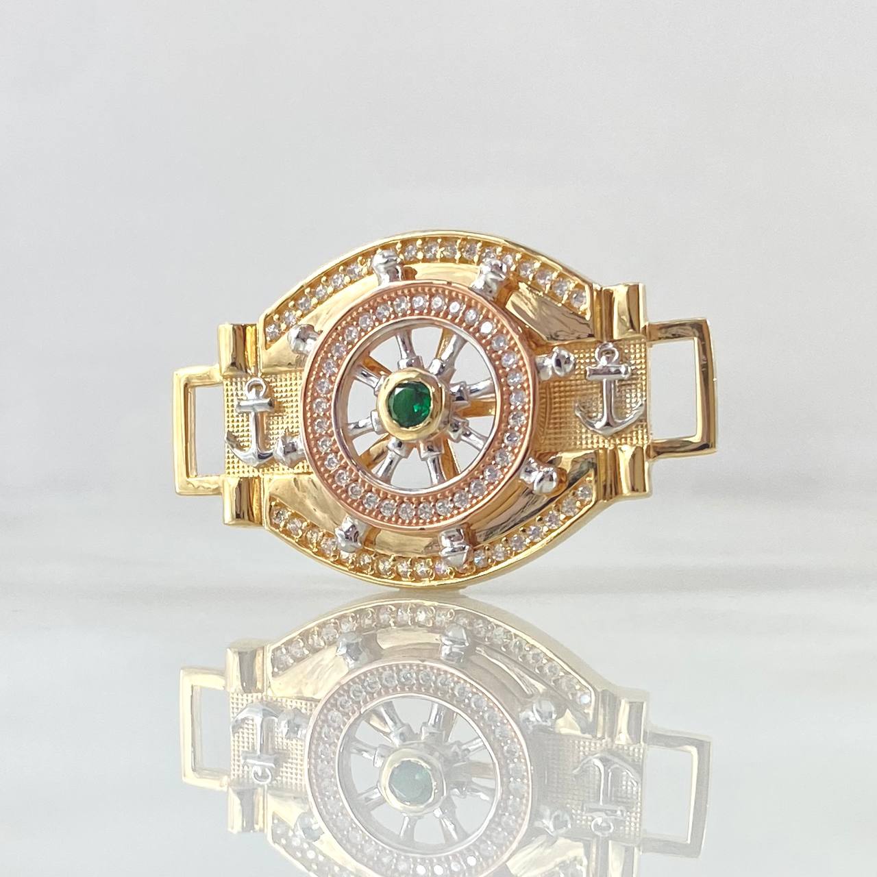 Herraje Timon Movil Doble Ancla 7.2gr / 3.4cm / Circones Blancos Verde Tres Oros 18K ©