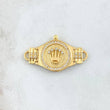 Herraje Corona Cinturon Mate 5.65gr / 3.4cm / Circones Blancos Oro Amarillo 18K ©